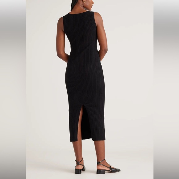 Quince Black Cotton Cashmere Ribbed Sleeveless Midi
Dress Size Small - Picture 2 of 8